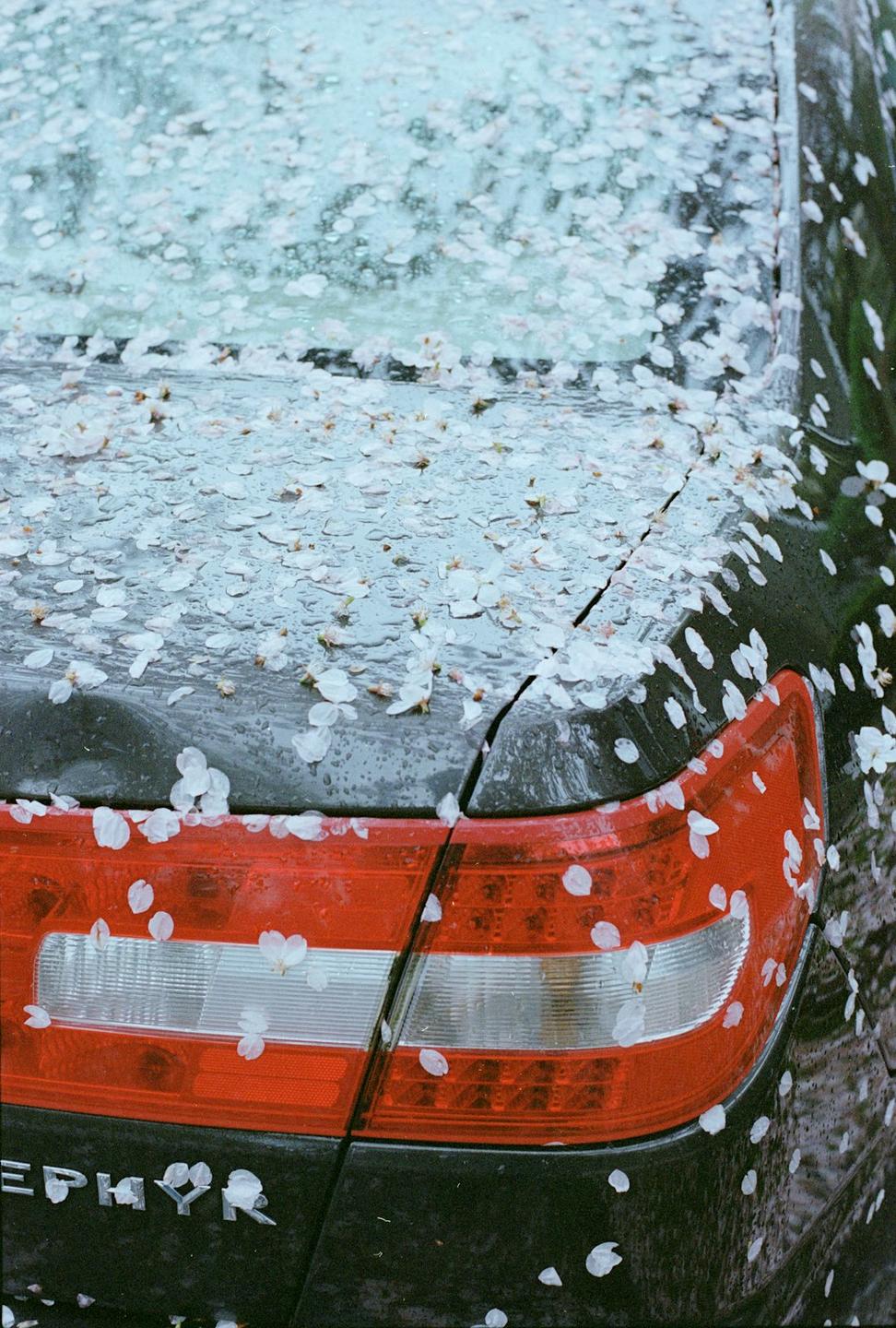 Storm damaged vehicle before restoration